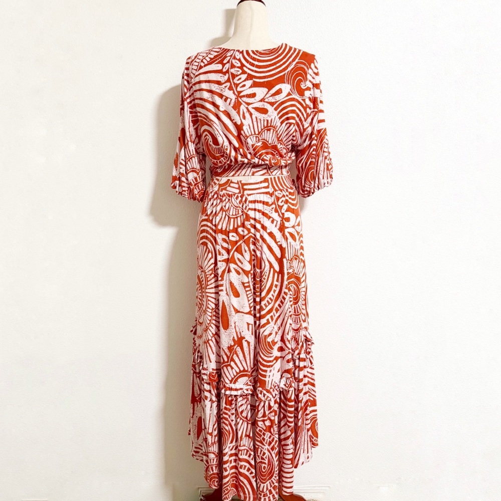 Anthro Bohdi Boho Wrap Top and Midi Skirt M/L - Picture 3 of 15